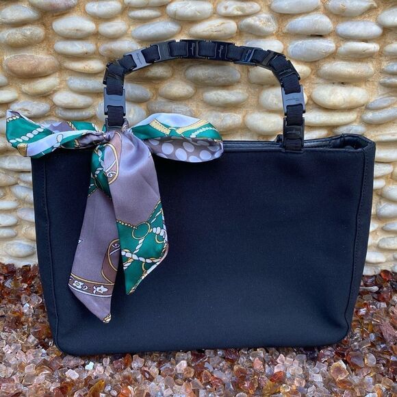 Salvatore Ferragamo Handbags - SALVATORE FERRAGAMO Nylon Chain-Linked Shoulder/Crossbody Bag. EUC!